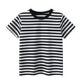 thumbnail image 1 of RXIRUCGD 2025 Vêtements d'Été pour Enfants T-shirt d'Été à Rayures à Col Rond à Manches Courtes pour Enfants, 1 of 2