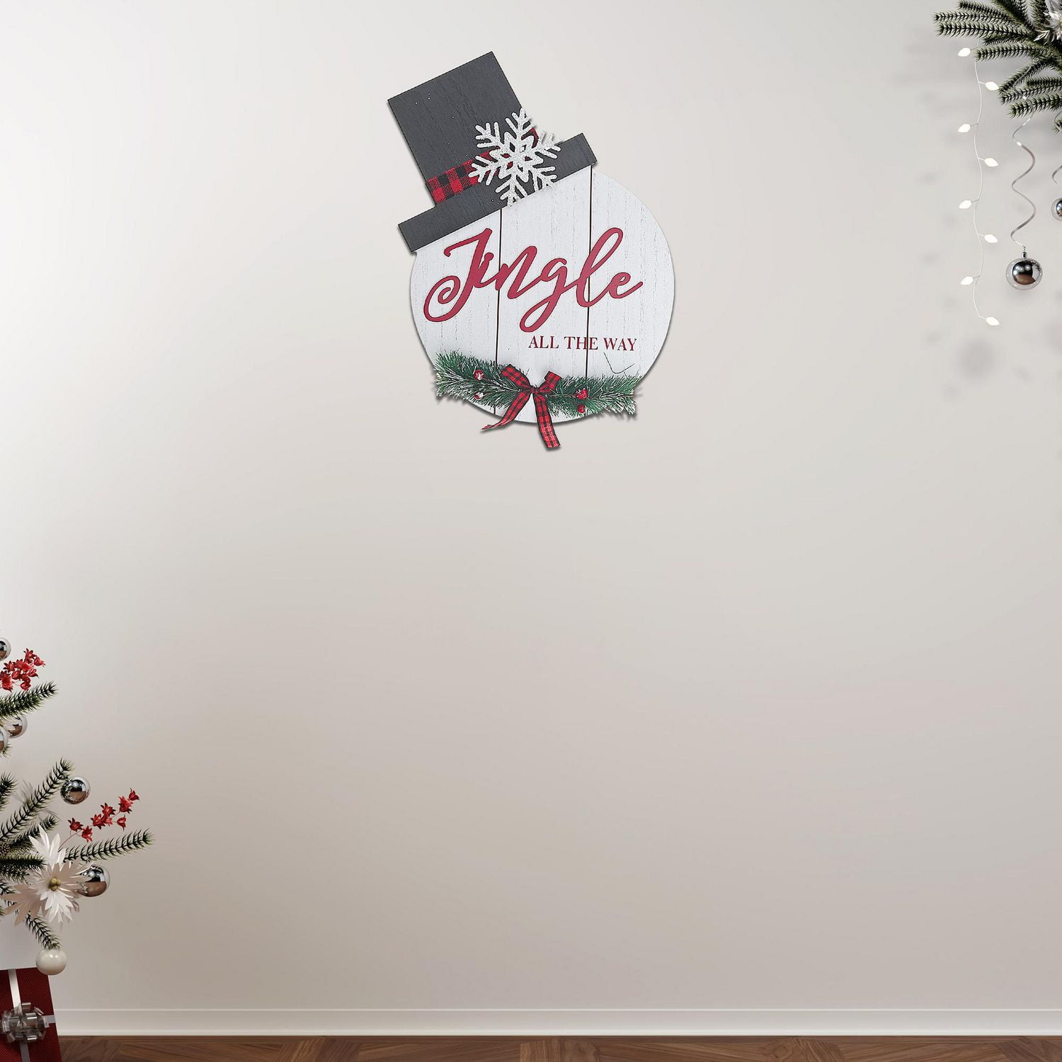 Christmas Mdf Snowman Shape Shape Wall Hangle