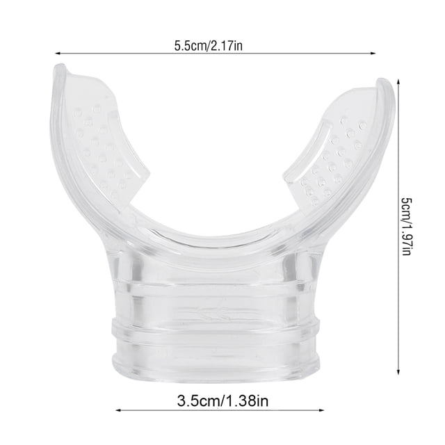 Diving Mouthpiece, Transparent PVC Professional Comfortable Diving Standard Bite Mouthpiece Spare Replacement