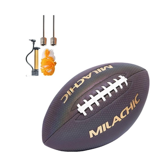Reflective Football Standard Reflective Ball Leather Football Reinforced Luminous Football Cool Light Up Reflective Football for Outdoor Kids Game