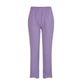 thumbnail image 2 of Innerwin Palazzo Pant High Waist Ladies Harem Pants Beach Solid Color Boho Trousers Purple 2XL, 2 of 3