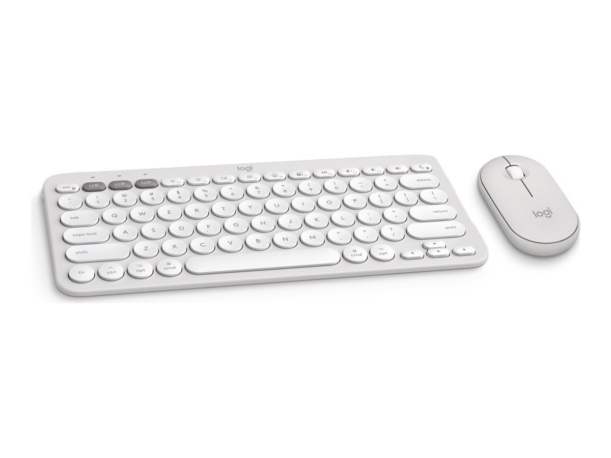Logitech Pebble 2 Combo - Keyboard and mouse set - wireless - Bluetooth LE - tonal white