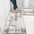 thumbnail image 1 of MeyJey Kitchen Rug Set of 2, Anti Fatigue Kitchen Mat 2 Pieces, Non Skid Waterproof Cushioned Floor Mat and Runner Rug, 17"x28"x0.4"+17"x48"x0.4", Off-White, 1 of 6