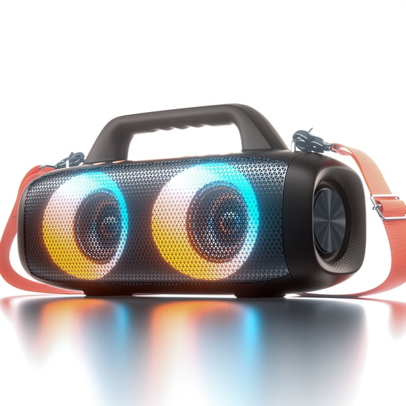VEATOOL Portable Bluetooth Speaker, 80W Peak Loud Outdoor Speaker with Bass, 24H Playtime, RGB Lights,Portable Wireless Speakers for Party, Beach