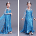 thumbnail image 4 of HAWEE Princess Elsa 2 Dress Costumes with Shining Long Cape for Birthday Party, 4 of 6