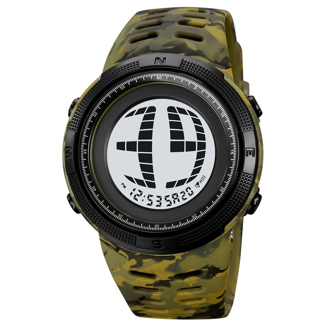 Digital Waterproof Electronic Sport Watch,50M Water Resistance,EL Backlight Display,Multifunctional Alarm Stopwatch,For Outdoor Sports Military Style Daily Wear Swimming