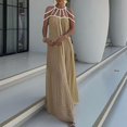 thumbnail image 4 of XDZJLR Women Dresses Spaghetti Strap Backless Maxi Bodycon Cocktail Party Long Vacation Dress, 4 of 6