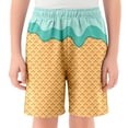 thumbnail image 1 of MIASHUI Shorts à Imprimé Graphique pour Garçons et Filles, Shorts de Plage Décontractés d'Été Confortables, Vert, 7-8 Ans, 1 of 4