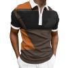 Ketyyh-chn99 Mens Polo Shirt Sweatshirt Button Casual Slim Fit T-shirt Sports Long Sleeve Tee Shirt Tops Brown,S