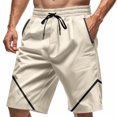 thumbnail image 1 of Styesk Shorts pour Hommes Couleur Unie Mode Décontractée avec Poches Taille à Lacets, 1 of 8