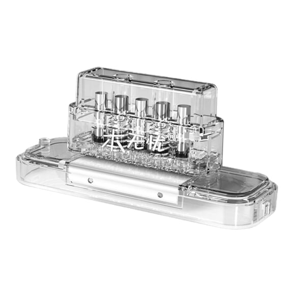 KLKCMS 5 Hole Mini Punch Bookbinding Paper Puncher for Journal Page Deskfax Receipt Clear White