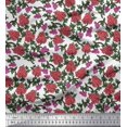 thumbnail image 1 of Soimoi Poly Georgette Fabric Leaves & Floral Block Print Fabric by The Yard 52 Inch Wide, 1 of 3