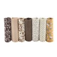 thumbnail image 2 of 7pcs 50*50cm Cotton Fabric DIY Assorted Squares Pre Cut Bedding Kit Quarters Bundle (Brown), 2 of 5