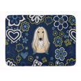 thumbnail image 1 of Carolines Treasures BB5095RUG Blue Flowers Afghan Hound Machine Washable Memory Foam Mat, 1 of 4