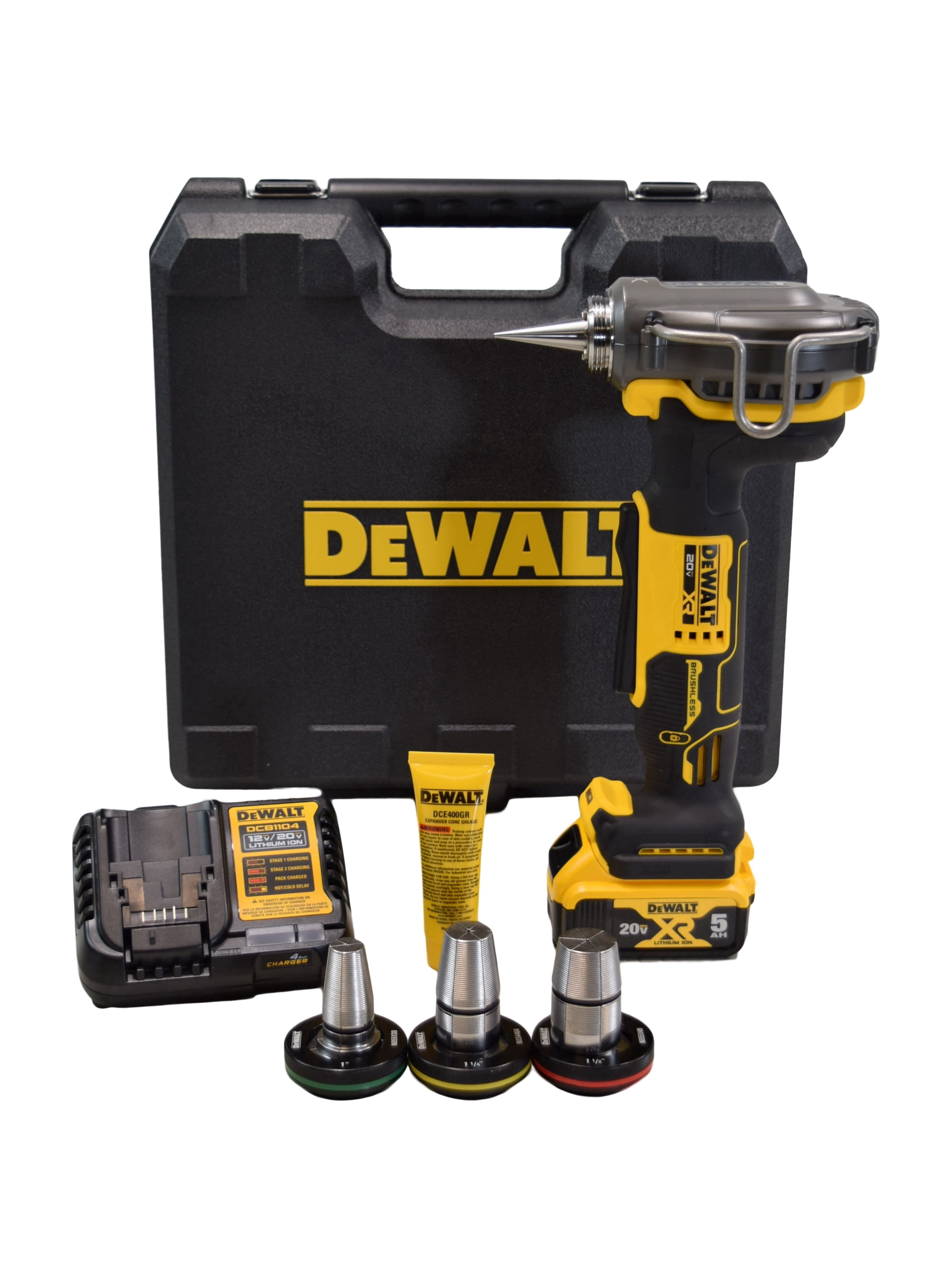 Dewalt DCE410P1 20V Max XR 1-1/2" PEX Expander Kit with 5Ah Battery, Charger & Tool Case