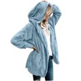 thumbnail image 4 of Fiogavroetic Women's Oversized Open Front Hooded Draped Pockets Cardigan Coat, 4 of 6