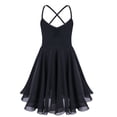 thumbnail image 1 of Aislor Filles Enfants Justaucorps Débardeur Uni à Dos Croisé Robe de Danse Ballet Costume de Danse Lyrique Moderne Noir TG, 1 of 7