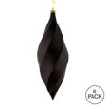 thumbnail image 2 of Vickerman M183175M 8 in. Chocolate Matte Swirl Finial Ornament  6 per Bag, 2 of 3