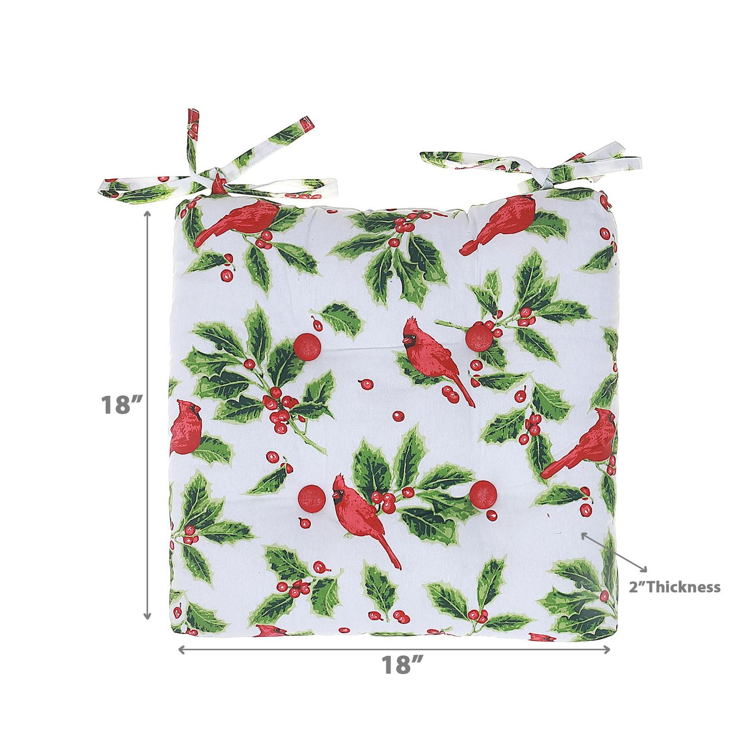 Coussin De Chaise 18" X 18" Cardinal - Ensemble De 2