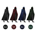 thumbnail image 1 of Cape à Capuche Unisexe Hommes Femmes Solide Longue Cape Costumes de Rôle Manteau Rétro Médiéval Gothique Accessoires de Fête, 1 of 7