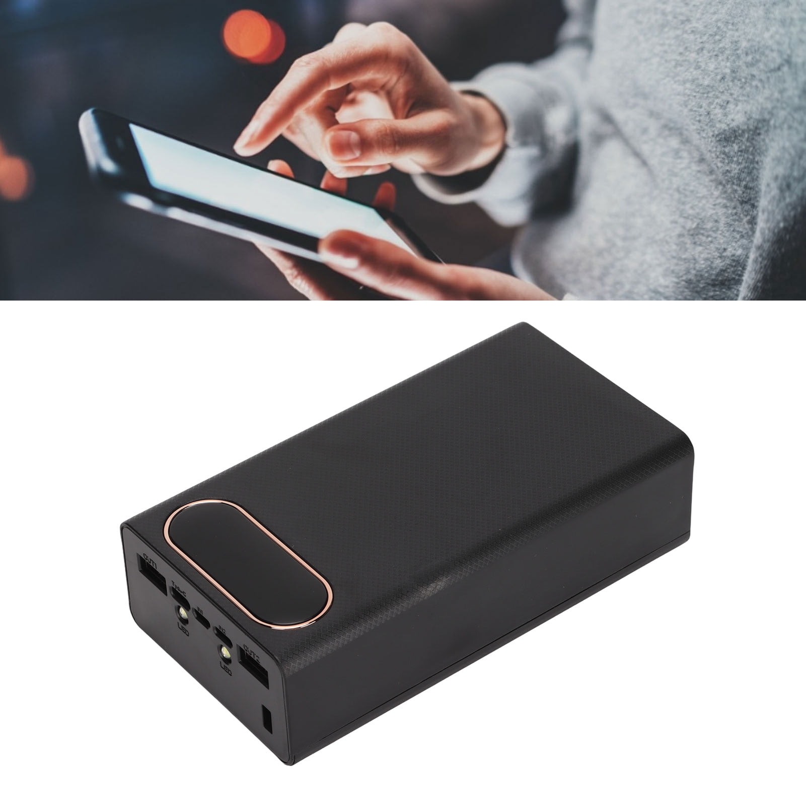 DIY  Portable Power Bank Case L12 Mobile Battery Charger 12 Batteries with 2 LED Lights LCD Display Applicable for IOS    Mobile Phone