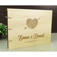 thumbnail image 4 of Personalized Handmade Rustic Wedding Wooden Guest Book Custom Name Engraved Advice Book, 4 of 6