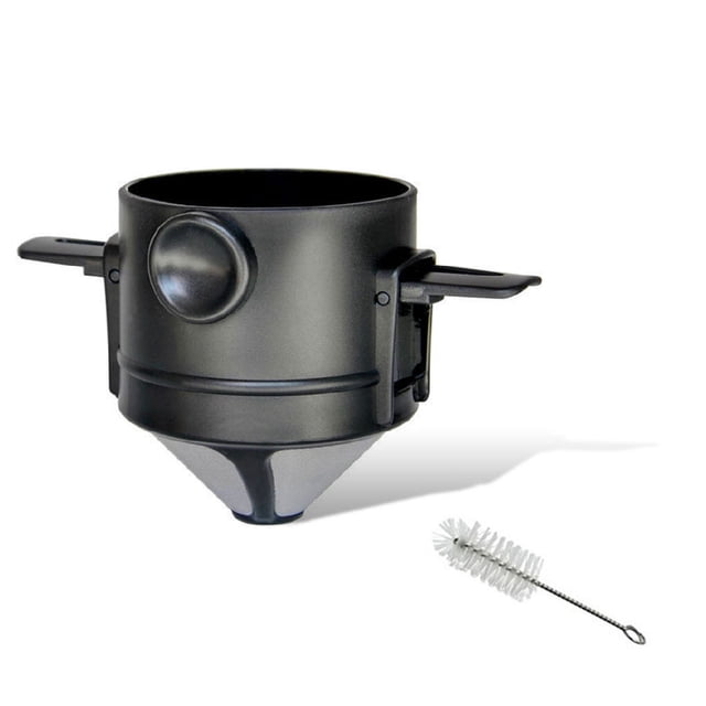 Coffee Filter Foldable Reusable Handled Stainless Steel Stainless Steel Net Dripper Net Dripper Indoor Outdoor House Camping Picnic Drip with Cleaning Brush