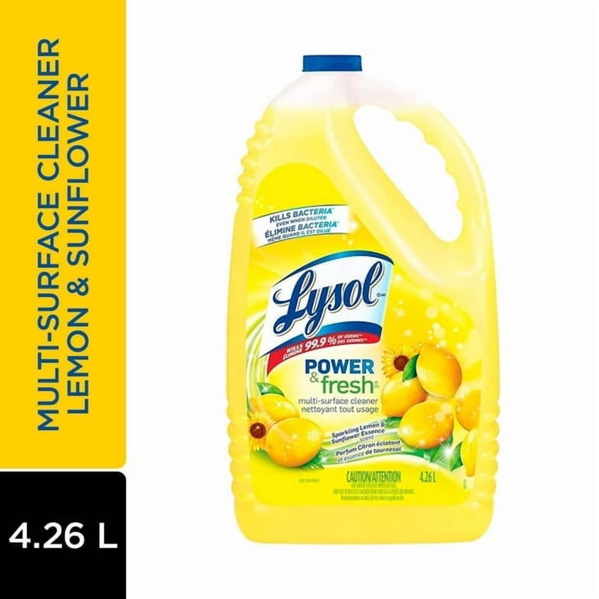 Lysol All Purpose Cleaner, Pour, Sparkling Lemon & Sunflower Essence, Multi Surface Cleaner, 4.26 L