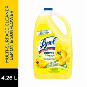 Lysol All Purpose Cleaner, Pour, Sparkling Lemon & Sunflower Essence, Multi Surface Cleaner, 4.26 L