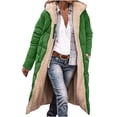 thumbnail image 1 of Manteau Long en Coton Réversible pour Femmes, d'Hiver, Décontracté, Ample, Mode, à Poches Colorées, à Fermeture Éclair, 1 of 1