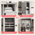 thumbnail image 3 of Bestier Bureau d'Ordinateur Réversible 60 Pouces en Forme de L avec Armoire de Rangement Bureau de Bureau pour 2 Personnes, 3 of 7