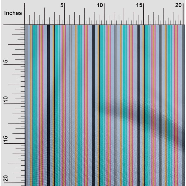 oneOone Cotton Poplin Fabric Multicolor Stripe Print Fabric By The Yard 42 Inch Wide