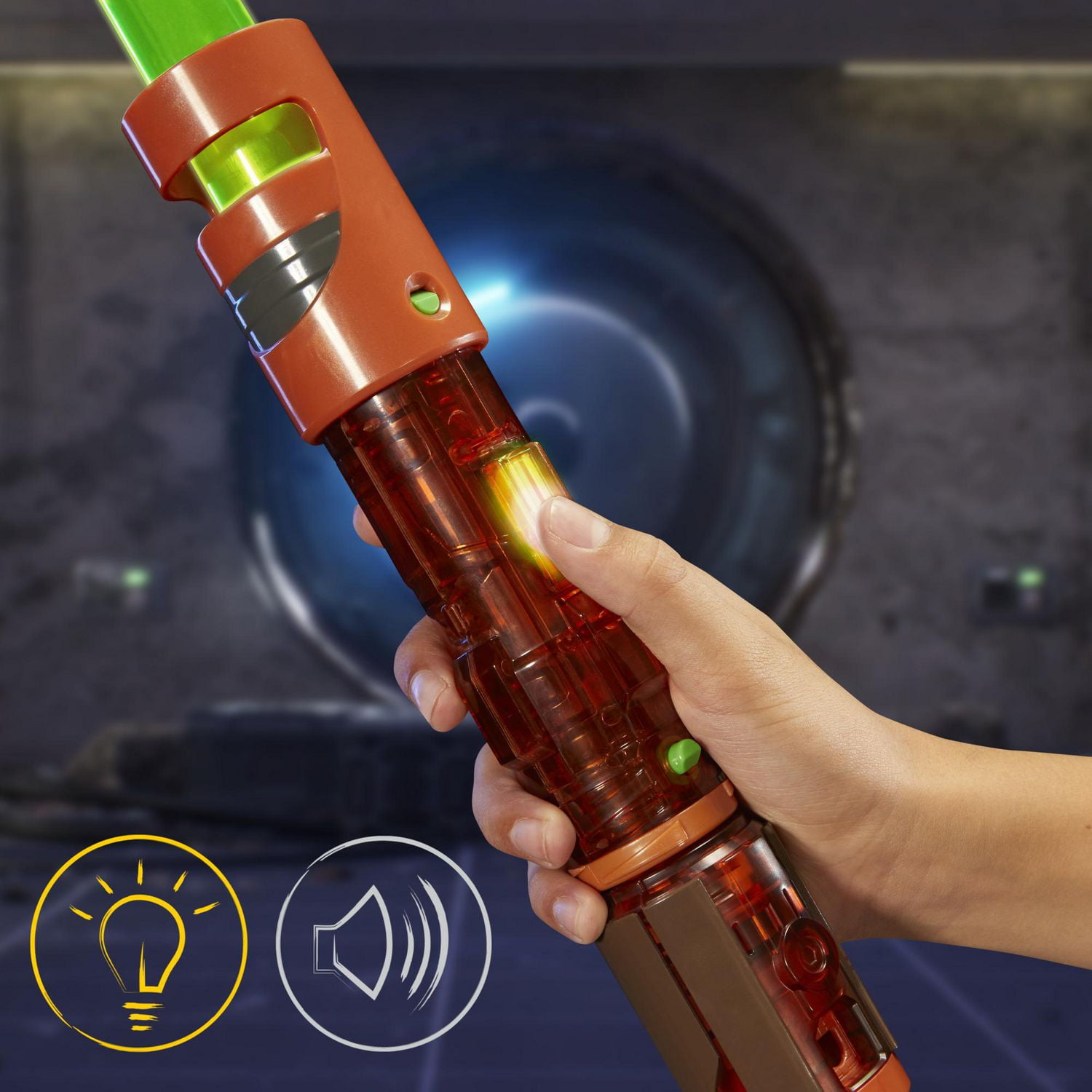 Star Wars Lightsaber Forge Kyber Core Kelnacca, Sabre laser électronique vert personnalisable