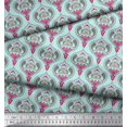 thumbnail image 2 of Soimoi Crepe Silk Fabric Moroccan Damask Fabric Prints By Yard 42 Inch Wide, 2 of 3