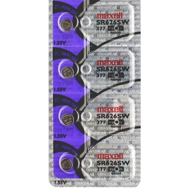 4 x Maxell 377 Watch Batteries, SR626SW or 376 Battery