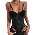thumbnail image 2 of Body en Dentelle Gainant Body 2 Tasses Réglable Bretelles en Y Lingerie une Pièce, 2 of 6