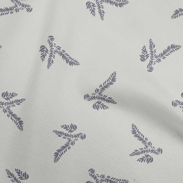 oneOone Silk Tabby Light Gray Fabric Leaves Sewing Material Print Fabric By The Yard 42 Inch Wide