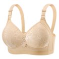 thumbnail image 1 of Bocqde Women's Plus Size Bra Embroidery Comfortable Breathable No Underwire Push Up Bra Full Coverage Soft Support Bralettes, 1 of 6