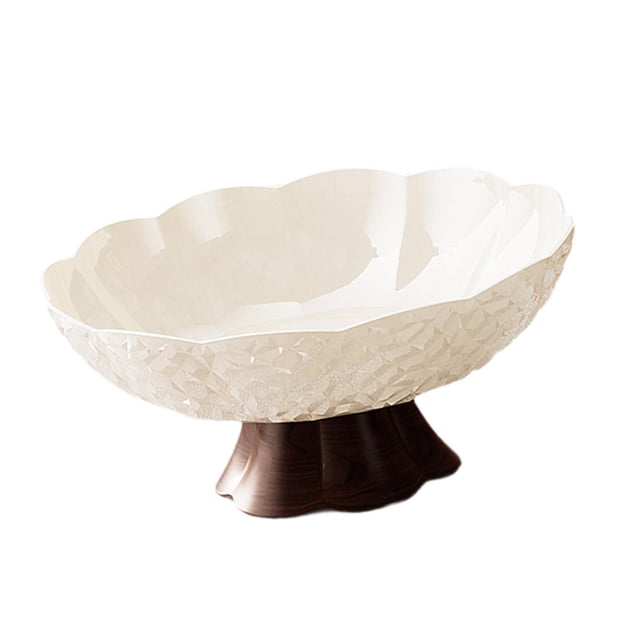 Lipstore Fruit Bowl Candy Plate Household Kitchen Counter for Candies Snacks Desserts L white