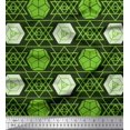 thumbnail image 1 of Soimoi Green Rayon Fabric Geometrical Star Geometric Print Fabric by Yard 42 Inch Wide, 1 of 5