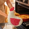 thumbnail image 3 of Handmade Hen Shaped Oven Mitt and Pot Holder Set Quilted Heat Resistant Kitchen Gloves for Baking Cooking and Farmhouse Kitchen Decor, 3 of 6