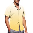 thumbnail image 1 of Pisexur T Shirts for Man , Chemise Décontractée pour Hommes, Col Rabattu, Manches Courtes, Bouton, Jaune, 4TG, Chemises de Golf pour Hommes, 1 of 7
