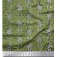 thumbnail image 1 of Soimoi Rayon Fabric Leaves Block Printed Craft Fabric by The Yard 42 Inch Wide, 1 of 5