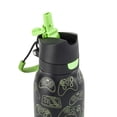 thumbnail image 4 of TAL 24oz Stainless Steel 2-in-1 Straw and Chug Water Bottle with Push Lid, Gamer, 4 of 10