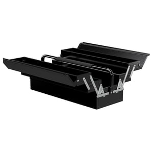 22" inches Metal Tool Box, Portable 5-Tray Cantilever Steel Tool Chest Cabinet, Black
