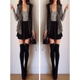 thumbnail image 4 of ZAXARRA Bas au-Dessus du Genou Extra Longs en Coton pour Femmes, Couleur Unie, 1, 4 of 5