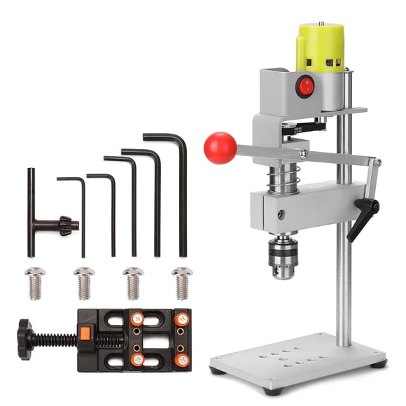100W Compact DIY Bench Drill Press - Mini Multi-Functional Drilling Machine with 7-Speed Regulation (1500-3600RPM), 0.6-6mm Chuck, ABS+Aluminum Alloy Construction, 30mm Drilling Stroke - Bare Tool