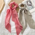 thumbnail image 1 of Women Girl Bow Satin Ribbon Ponytail Scarf Hair Tie Rope Scrunchies Elastic Band, 1 of 8
