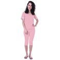 thumbnail image 1 of Moomaya Ensemble de Nuit Uni pour Femmes avec Capri en Coton Tenue de Nuit 2 Pcs Chemises de Nuit-Ntr, 1 of 6