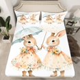 thumbnail image 2 of Erosebridal Animal Rabbit Bed Sheets Set Queen Size For Teens,Floral Bowknot Bedding Queen Size,Easter Decor,Ultra Soft,4 Pieces, 2 of 7